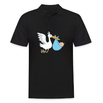 Cigogne bébé sage-femme | Idées cadeaux pour profession de sage-femme - Polo Homme - noir - Devant - Kai (181cm)