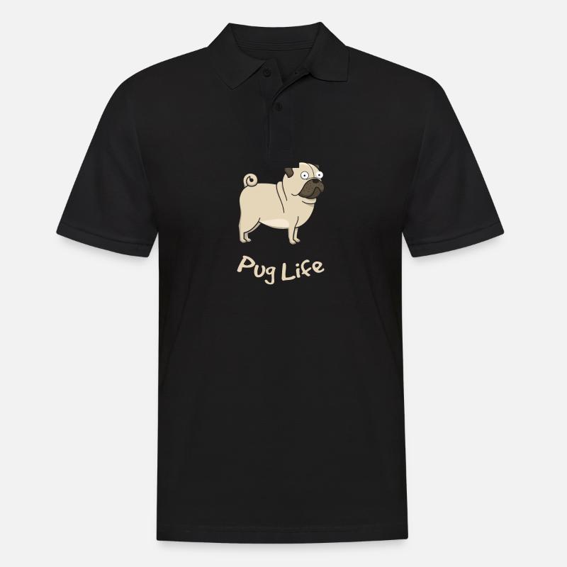 Pug Life Mops - Männer Poloshirt - Schwarz