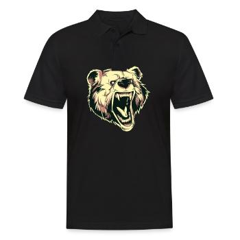Bären T Shirt Design Wütender Bär - Männer Poloshirt - Schwarz - Vorne - Kai (181cm)