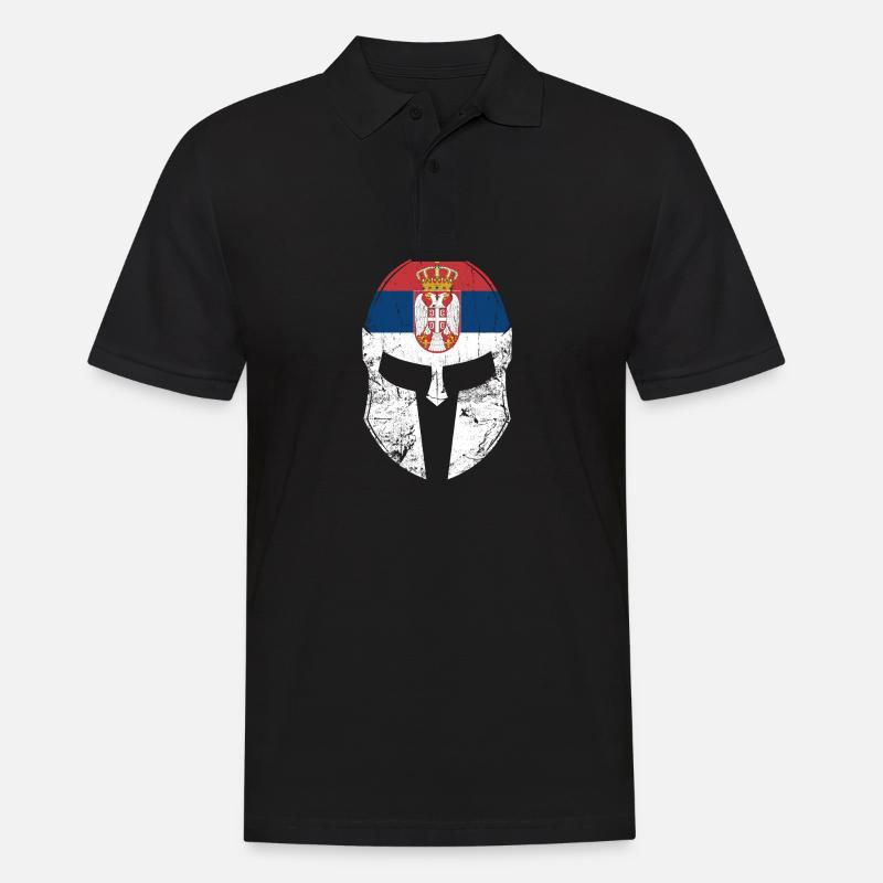 Serbie drapeau serbe - Polo Homme - noir