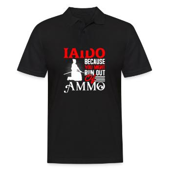 Iaido - Männer Poloshirt - Schwarz - Vorne - Kai (181cm)