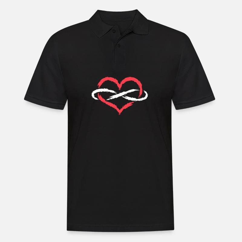 Herz Unendlich Endlos - Männer Poloshirt - Schwarz