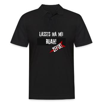 Lassts ma mei Ruah! Zefix! - Männer Poloshirt - Schwarz - Vorne - Kai (181cm)