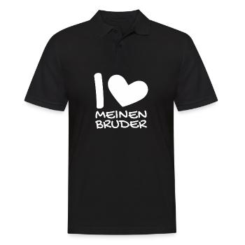 Ich liebe meinen Bruder - Männer Poloshirt - Schwarz - Vorne - Kai (181cm)