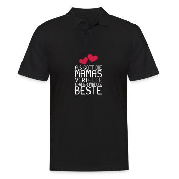 Als Gott die Mamas verteilte gab er mir die Beste - Männer Poloshirt - Schwarz - Vorne - Kai (181cm)