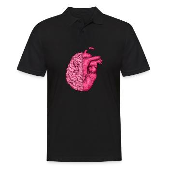 Heart vs. Brain head versus heart mind vs. heart - Men's Polo Shirt - black - Front - Kai (181cm)