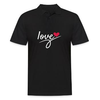 Saint Valentin Romantique - Polo Homme - noir - Devant - Kai (181cm)