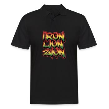 iron lion zion, reggae, marley, rastafari, jamaïque - Polo Homme - noir - Devant - Kai (181cm)