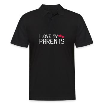 Ich liebe meine Eltern - Männer Poloshirt - Schwarz - Vorne - Kai (181cm)