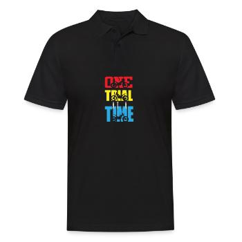 Un temps d'essai, moto d'essai, enduro, motocross - Polo Homme - noir - Devant - Kai (181cm)