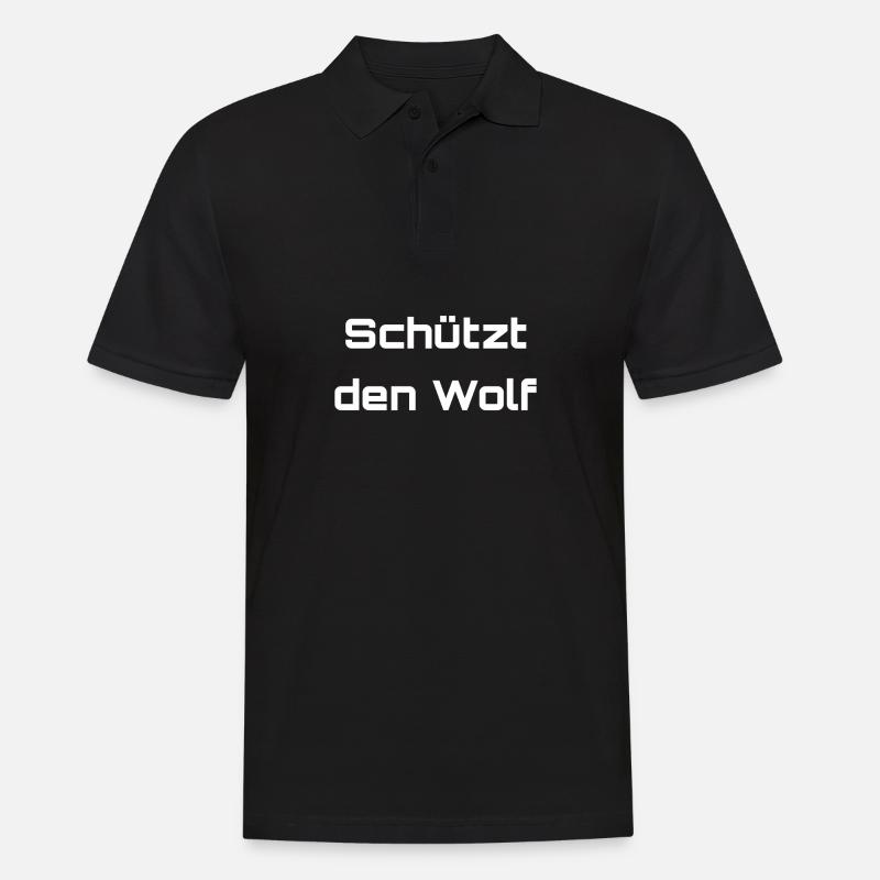 Schützt den Wolf - Männer Poloshirt - Schwarz