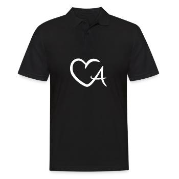Herz Buchstabe A - Männer Poloshirt - Schwarz - Vorne - Kai (181cm)
