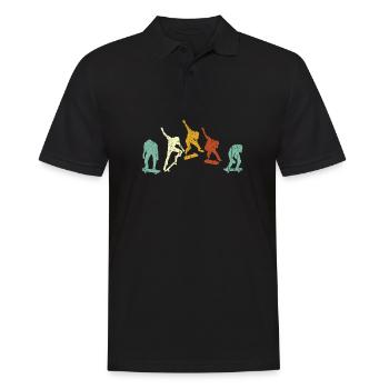 Skateboarding, Skateboard, Skater, Skateboarder - Männer Poloshirt - Schwarz - Vorne - Kai (181cm)