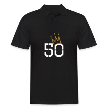 50 Krone 50. Geburtstag - Männer Poloshirt - Schwarz - Vorne - Kai (181cm)