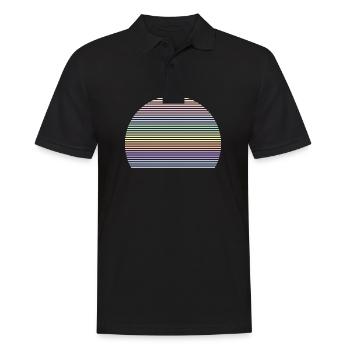 Retro Regenbogen Pastell Farben Symbol Form - Männer Poloshirt - Schwarz - Vorne - Kai (181cm)