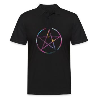 Pentagramm Paint - Männer Poloshirt - Schwarz - Vorne - Kai (181cm)