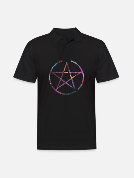 Peinture pentagramme - Polo Homme - noir
