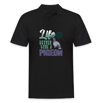Dove - Men's Polo Shirt - black - Front - Kai (181cm)