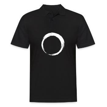 Kreis Symbol Bürste weiß - Männer Poloshirt - Schwarz - Vorne - Kai (181cm)