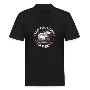 Ratte Mädchen | Ratten Haustiere Gehege Geschenke - Männer Poloshirt - Schwarz - Vorne - Kai (181cm)