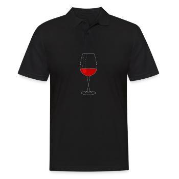 Wine glass - Men's Polo Shirt - black - Front - Kai (181cm)