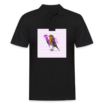 Sac d'école à dos d'oiseau Robin européen de retour à l'école - Polo Homme - noir - Devant - Kai (181cm)