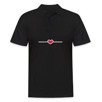Linie Herz Herzchen Strich Ornament - Männer Poloshirt - Schwarz - Vorne - Kai (181cm)