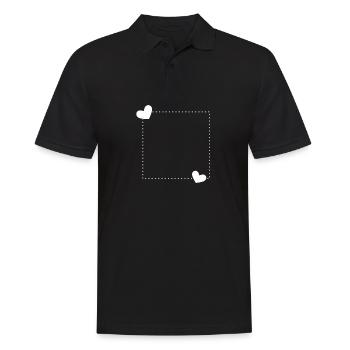Heart frame ornament line decoration - Men's Polo Shirt - black - Front - Kai (181cm)