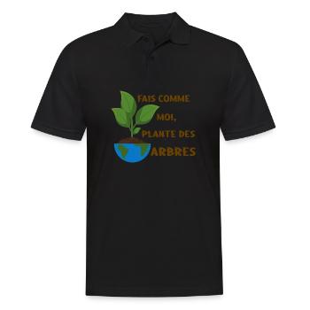 Fais comme moi, plante des arbres - Polo Homme - noir - Devant - Kai (181cm)