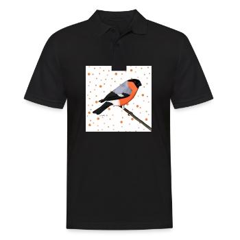 Gimpel Orange Vogel Tier Frauen Männer Kinder - Männer Poloshirt - Schwarz - Vorne - Kai (181cm)