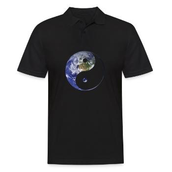 yin and yang earth - Männer Poloshirt - Schwarz - Vorne - Kai (181cm)