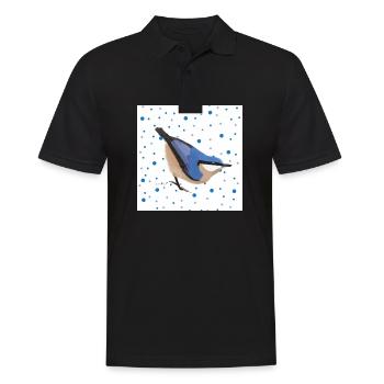 Kleiber Vogel Tier Geschenk Frauen Männer Kinder - Männer Poloshirt - Schwarz - Vorne - Kai (181cm)
