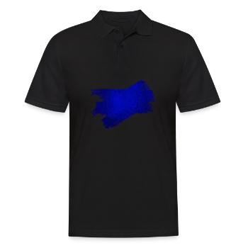 Taches bleues au pinceau - Polo Homme - noir - Devant - Kai (181cm)