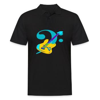Bass Guitar Music Notes Clef - Männer Poloshirt - Schwarz - Vorne - Kai (181cm)