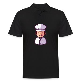 Koch - Männer Poloshirt - Schwarz - Vorne - Kai (181cm)