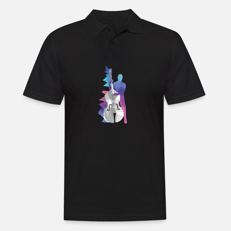 Kontrabass - Männer Poloshirt - Schwarz