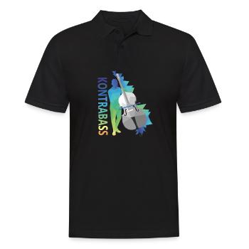 Kontrabass - Männer Poloshirt - Schwarz - Vorne - Kai (181cm)