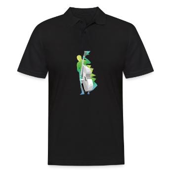 Kontrabass - Männer Poloshirt - Schwarz - Vorne - Kai (181cm)