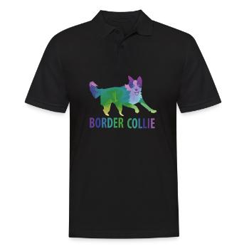 Cadeau Border Collie - Polo Homme - noir - Devant - Kai (181cm)