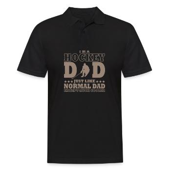 Hockey Dad Vater Eis Sport Geschenk - Männer Poloshirt - Schwarz - Vorne - Kai (181cm)