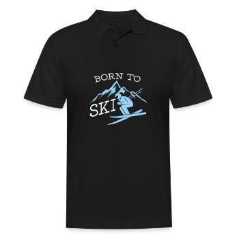 Born to ski Ski Mountains Gift - Men's Polo Shirt - black - Front - Kai (181cm)