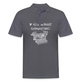 Machine à écrire old school - Polo Homme - charbon - Devant - Nico (186cm)