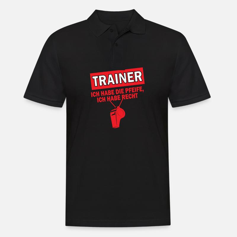 Trainer Pfeife Spruch Schule Geschenk - Männer Poloshirt - Schwarz
