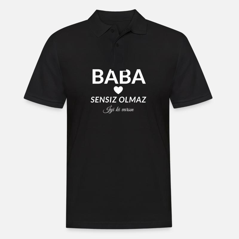 Babalar Günü Hediyelik Baba sensiz olmaz - Männer Poloshirt - Schwarz