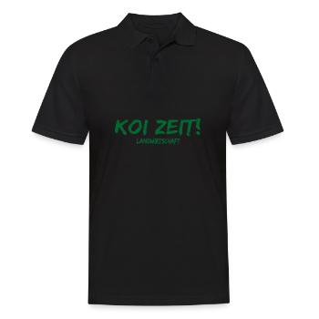 Koi zeit landwirtschaft Traktor Geschenk Spruch - Männer Poloshirt - Schwarz - Vorne - Kai (181cm)