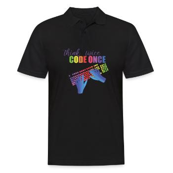 Programmierer - Männer Poloshirt - Schwarz - Vorne - Kai (181cm)