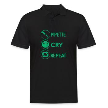 Pipette cry repeat biologiste biologie cadeau - Polo Homme - noir - Devant - Kai (181cm)