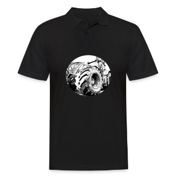 Traktor - Männer Poloshirt - Schwarz - Vorne - Kai (181cm)