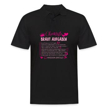 Checkliste braut aufgaben Geschenk Hochzeit Ehe - Männer Poloshirt - Schwarz - Vorne - Kai (181cm)