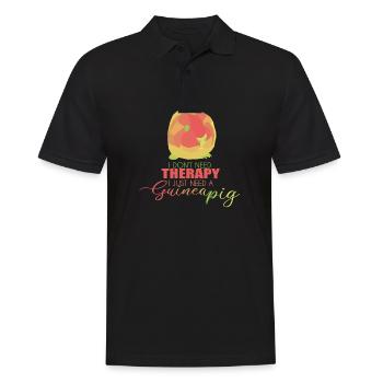 Meerschweinchen Genschenk - Männer Poloshirt - Schwarz - Vorne - Kai (181cm)